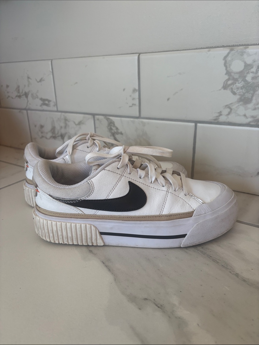Nike Women's Court Legacy Lift Platform Sneakers White Size 6.5